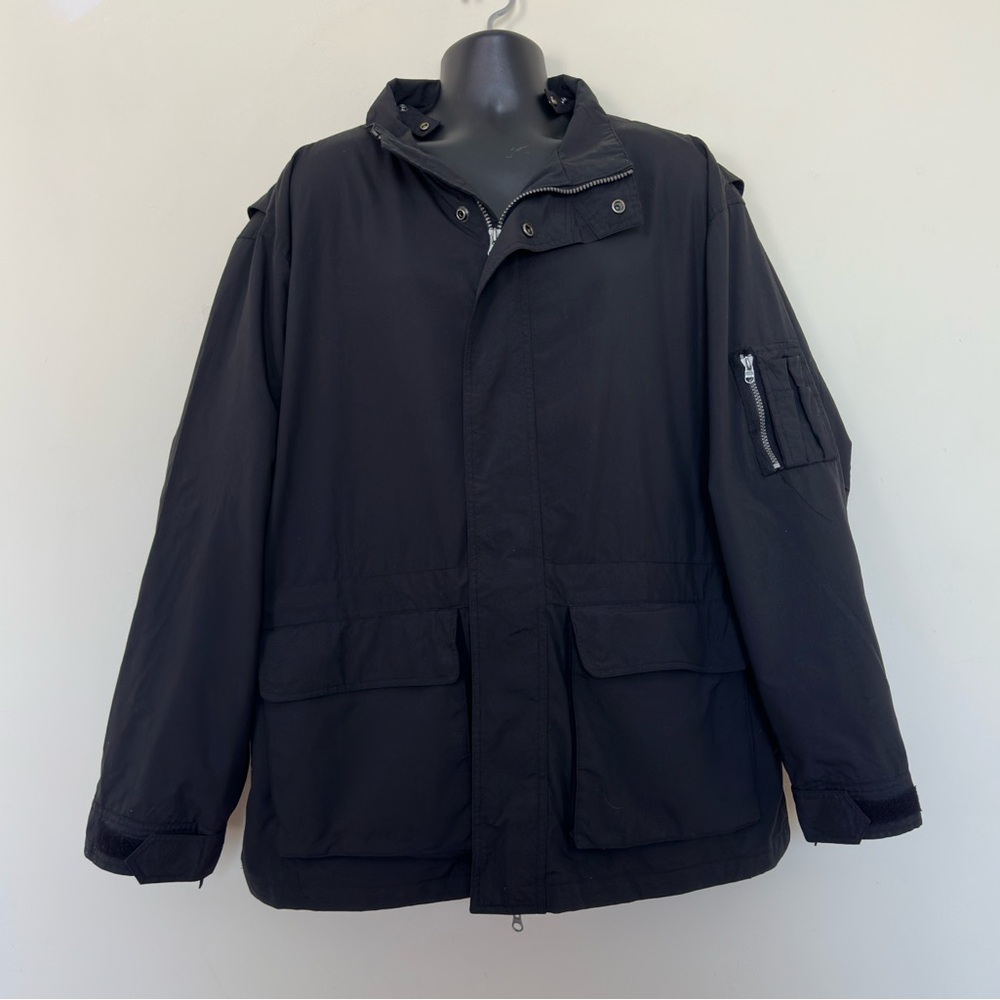 Duluth Trading Men’s 2XL Windbreaker Jacket Pen/Zip Pockets Hem Snaps